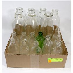 BOX OF VARIOUS GLASS BOTTLES