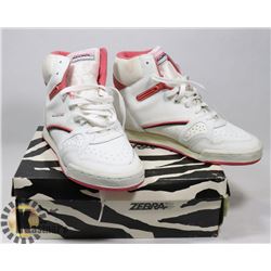 ZEBRA WHITE AND PINK SZ 7.5 SHOES