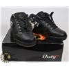 Image 1 : DUTY MENS SZ 8 BLACK LEATHER STYLE SHOES