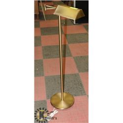 BRASS BANKERS FLOOR LAMP WITH SWIVEL ARM. 45" TALL