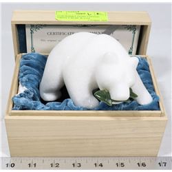 STAR MARBLE STONE CARVING "GRIZZLY BEAR" W/ COA