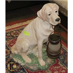 LARGE CERAMIC SOLAR LIGHT DOG STATUE - 20" TALL X