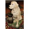 Image 2 : LARGE CERAMIC SOLAR LIGHT DOG STATUE - 20" TALL X