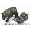 Image 1 : 2 WOLF ORIGINAL SOAPSTONE SCULPTURES SIGNED BY