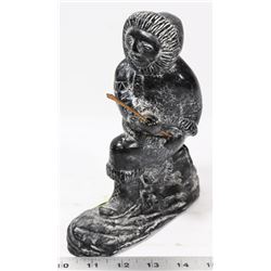 HANDMADE BY AL WOLF SOAPSTONE HUNTER CARVING