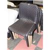 Image 1 : SET OF 4 RATTAN STYLE SIDE CHAIRS