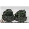 Image 1 : 2 CEMENT FROG STATUES - 5" X 5". OUTDOORS,