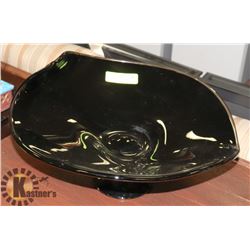 BLACK DECORATIVE ART GLASS BOWL
