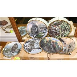 8PC OWL COLLECTOR PLATE SET