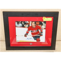 GUY LAFLEUR SIGNED 8 X 10 WITH PIN AND COA