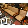 Image 1 : 3PC SOLID OAK 53" SOFA WITH 2 CHAIRS (ONE ROCKING,