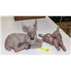 Image 1 : SET OF 2 CERAMIC DEER FIGURINES - 10" L X 6"W &