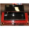 Image 2 : SET OF 3 RED LACQUER DECORATIVE STORAGE BOXES