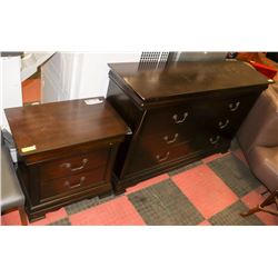 CHERRY WOOD TONE 6 DRAWER DRESSER WITH 2