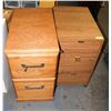 Image 1 : LOT OF 2 WOOD TONE OFFICE CABINETS