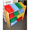 Image 1 : COLOURFUL TOY STORAGE SHELF WITH BUCKETS