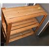 Image 1 : SOLID WOOD SHELVING UNIT, (31.5"X13.5"X31.5").