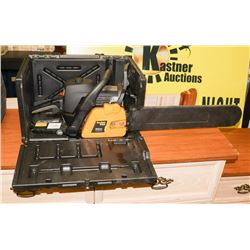 POULAN PRO 50 CC CHAIN SAW IN HARD CASE.