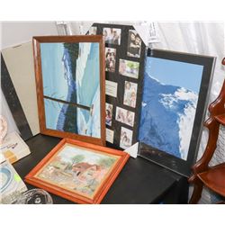 LOT OF 5 PICTURES AND FRAMES