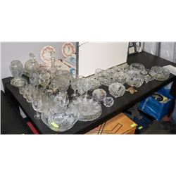 LARGE LOT OF CRYSTAL AND CUT GLASS