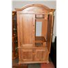 Image 1 : 2PC PINE ENTERTAINMENT UNIT WITH POCKET DOORS &
