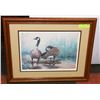 Image 1 : OAK FRAMED & MATTED LIMITED EDITION WILDLIFE PRINT