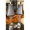 Image 1 : PAIR OF GLASS BEDSIDE TABLE LAMPS