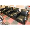 Image 1 : LOT OF 4 BLACK LEATHERETTE HOME THEATER CHAIRS