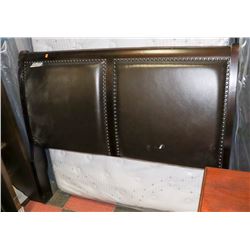 QUEEN SIZE WOOD/LEATHERETTE AND NAILHEAD HEAD