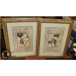 2 MONKEY PRINTS 37.5X29.5.