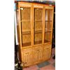 Image 1 : VINTAGE OAK STYLE 2PC CHINA CABINET W/ INTERIOR
