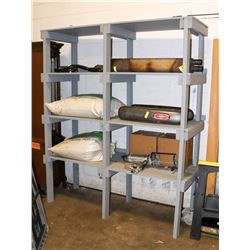 WOOD SHELVING UNIT, (72"X25.5"X85")