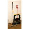 Image 1 : FOLDING SAW HORSE SOLD WITH PUSH BROOM, SNOW