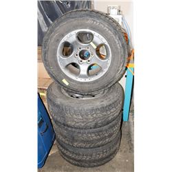 LOT OF FOUR 17" RIMS WITH HANKOOK TIRES