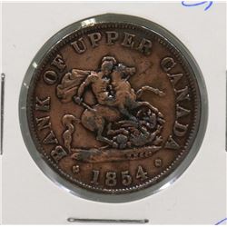 1854 BANK OF UPPER CANADA 1/2 PENNY