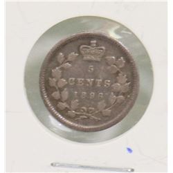 1896 QUEEN VICTORIA 5 CENT