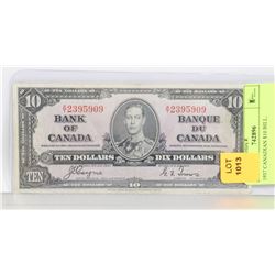 1937 CANADIAN $10 BILL.