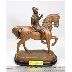 ANTIQUE COPPER BRONZE ROMAN SOLDIER ON HORSE
