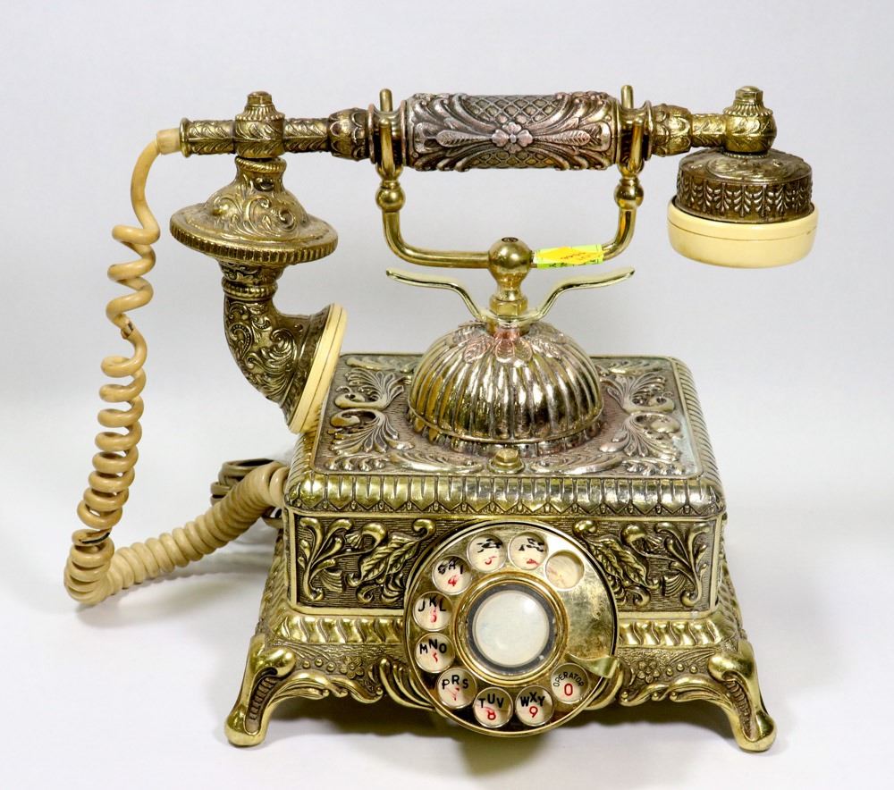 VINTAGE FRENCH VICTORIAN BRASS ROTARY PHONE Kastner Auctions