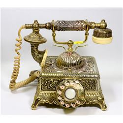 VINTAGE FRENCH VICTORIAN BRASS ROTARY PHONE
