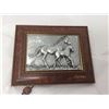 Image 1 : Pewter and Wood Framed Horse Wall Decor