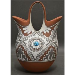 JEMEZ INDIAN POTTERY VASE (MARY SMALL)