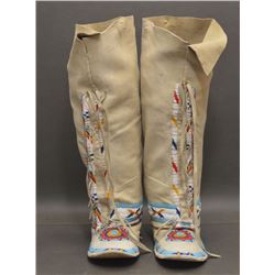 PLAINS INDIAN HIGH-TOP MOCCASINS