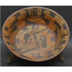 PRE COLUMBIAN TRI LEG POTTERY BOWL
