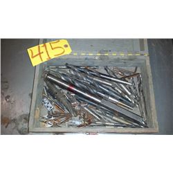 Wooden Box of Drills and tools
