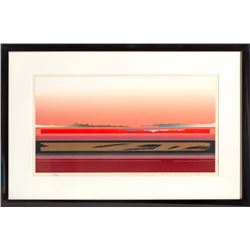 Tetsuro Sawada, Red Horizon, Screenprint