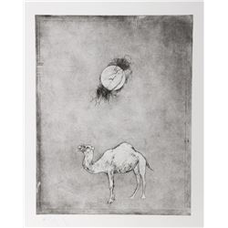 Donald Saff, Camel Moon, Etching