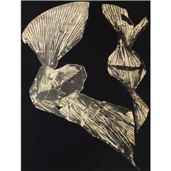 Lynda Benglis, Dual Nature (Black), Lithograph with Gold Leaf on Hand Tinted Paper