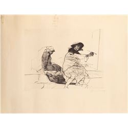 Claude Weisbuch, Painter and Model, Lithograph