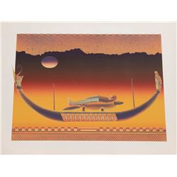 Thomas Akawie, Barge of Ichneumon, Screenprint